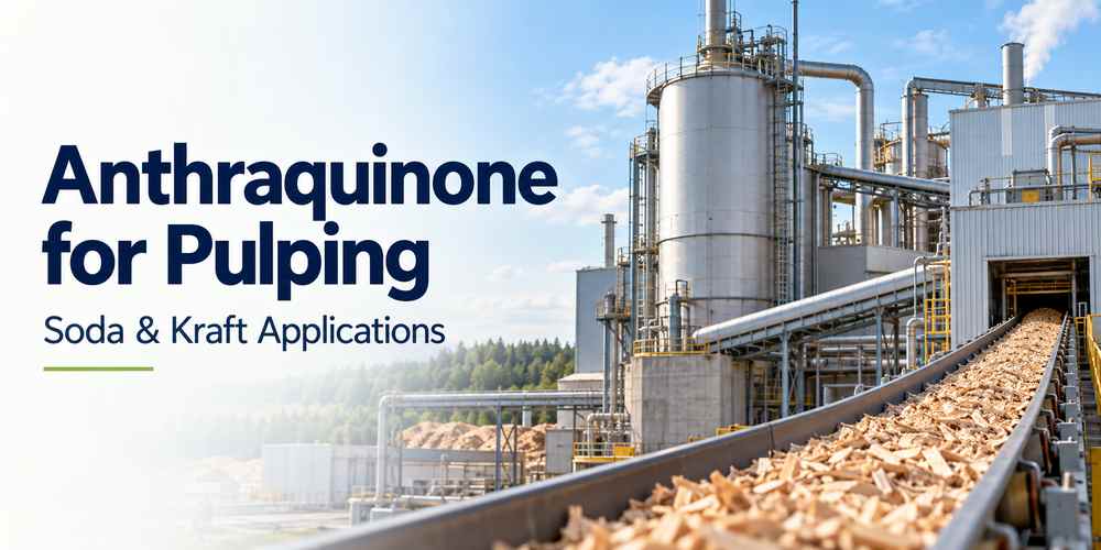 Anthraquinone for soda and kraft pulping with pulp mill equipment and a wood chip conveyor